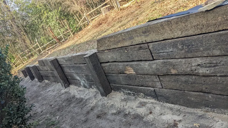 Wall along the slope